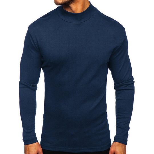 Herren Langarmshirt mit Stehkragen aus hochwertigem Material