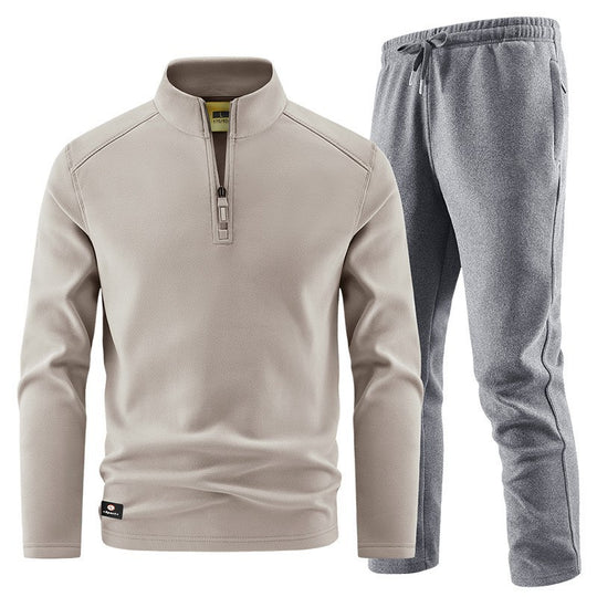 Herren Fleece-Trainingsset mit Stehkragen und Elastikbund Shop Nory