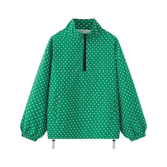 Damen leichter gepunkteter Anorak mit halbem Reißverschluss und Tunnelzug Shop Nory