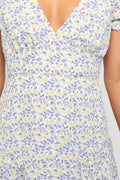 Damen Blütenmuster Kleid im lässigen Sommerstil