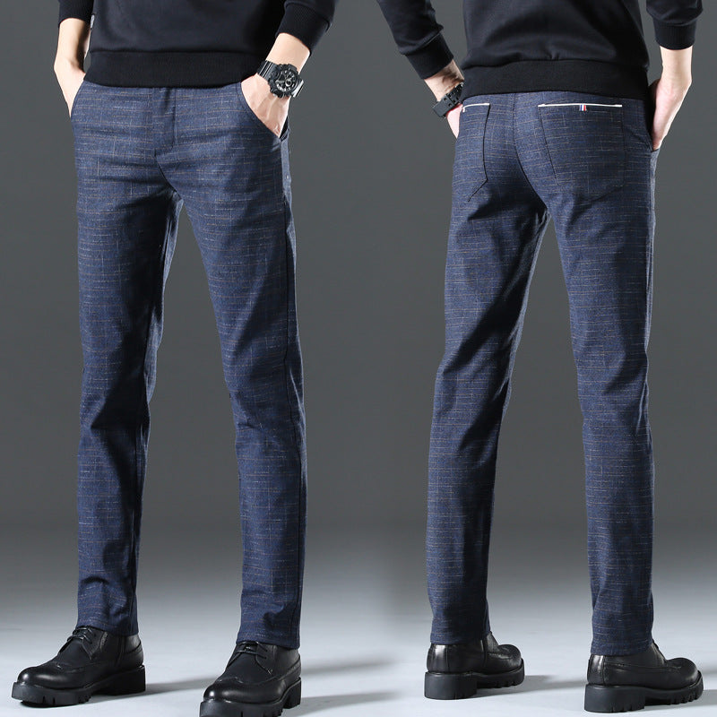Herren moderne Chinohose mit elastischem Bund und seitlichen Taschen