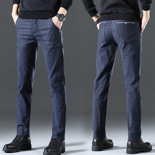 Herren moderne Chinohose mit elastischem Bund und seitlichen Taschen