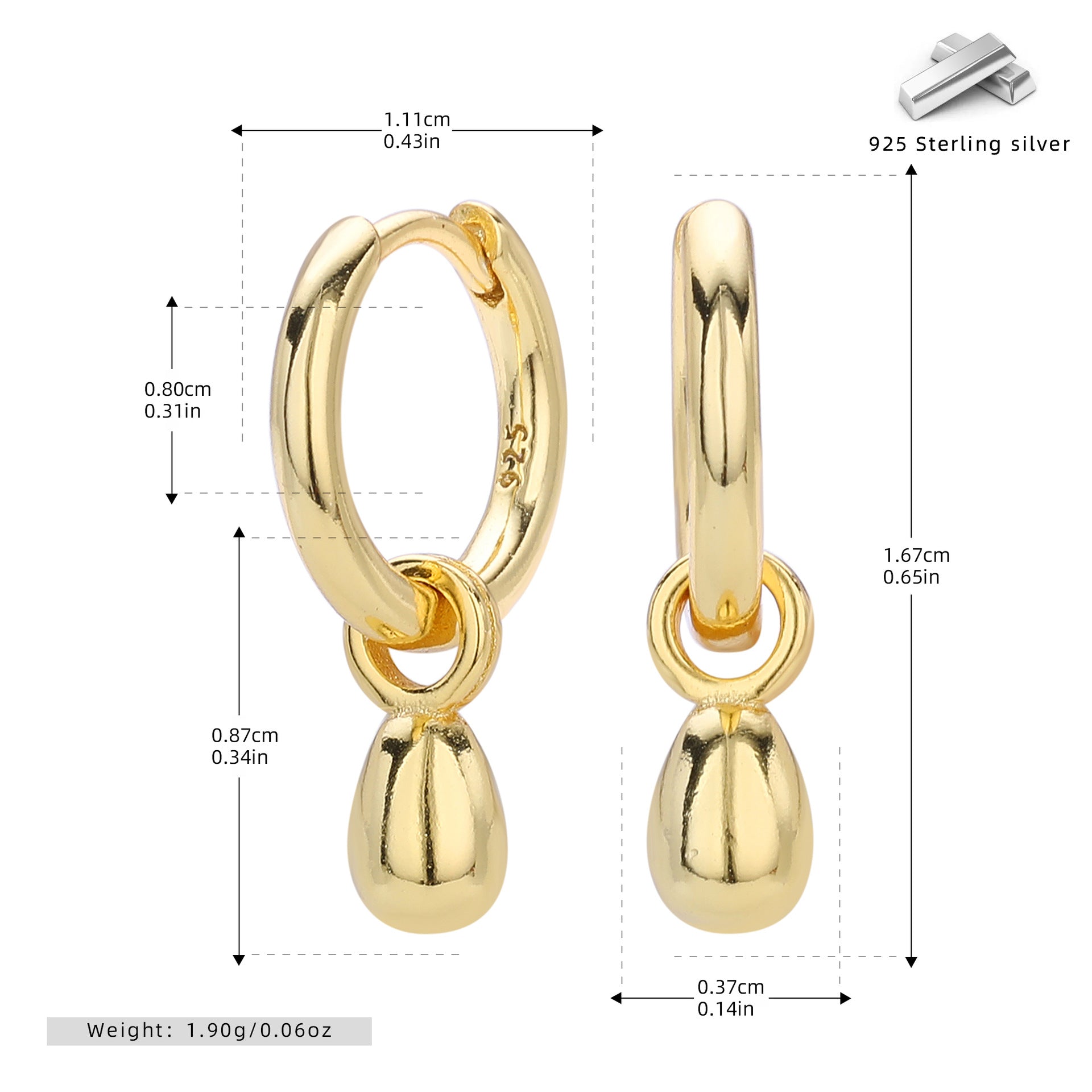 Damen Ohrringe mit elegantem Tropfen-Design Shop Nory