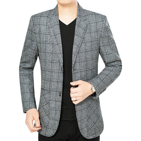 Herren Elegantes kariertes Einreihiges Sakko mit tailliertem Schnitt Shop Nory