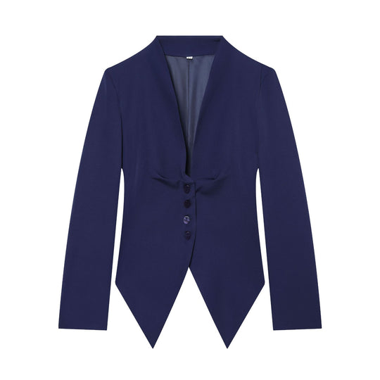 Damen taillierter Blazer mit spitzem Schößchen und tiefem V-Ausschnitt Shop Nory
