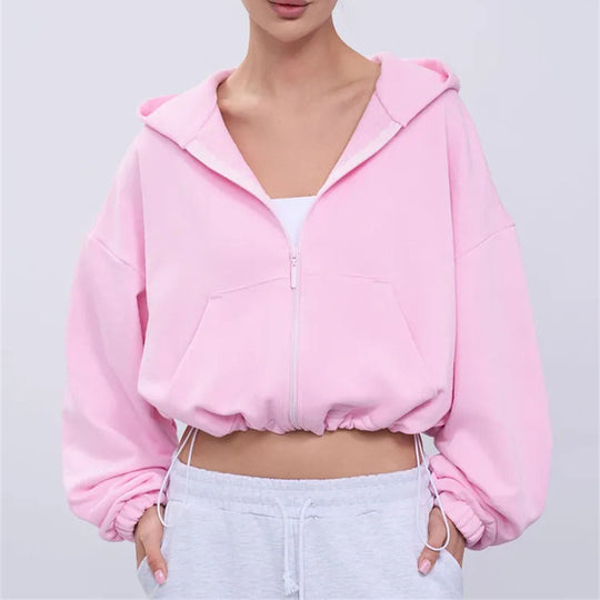 Damen Modischer cropped Zip-Hoodie Shop Nory
