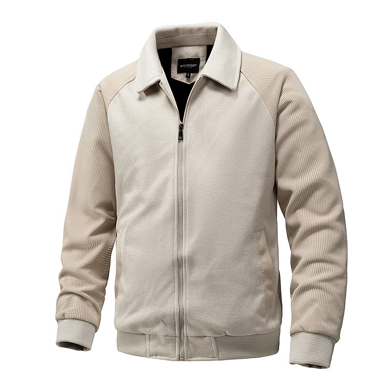 Herren Lässige Sweatjacke mit Reißverschluss und strukturierten Rippenärmeln Shop Nory