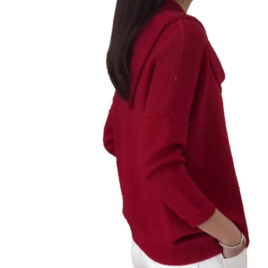 Damen nan schimmernder Strickpullover mit Wasserfallkragen, feiner Glitzerstruktur und schmalem Saum Shop Nory