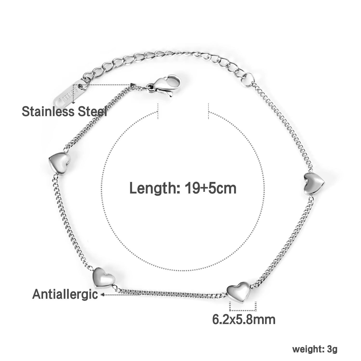 Damen Herzförmige Edelstahl Ohrstecker Shop Nory 1783008980