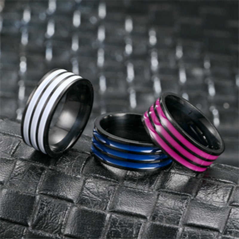 Herren Ring mit modernem Streifenmuster Shop Nory