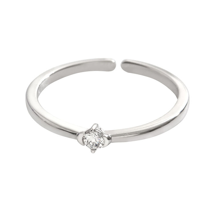 Damen Zarter Silberring mit funkelndem Stein Shop Nory