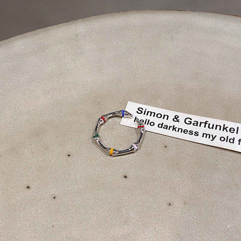 Damen kreativer und lebendiger Ring mit bunten Akzenten Shop Nory
