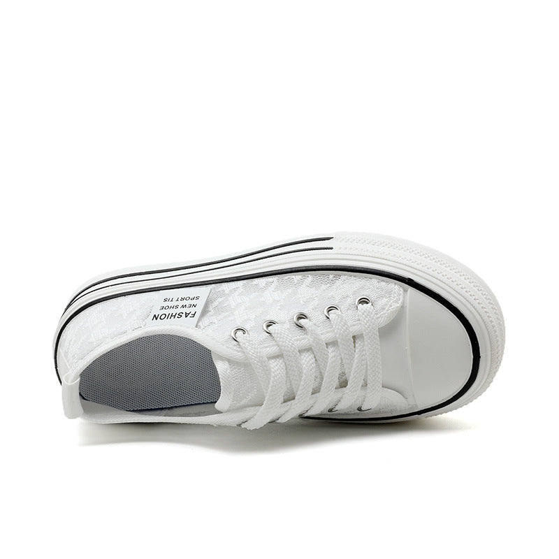 Damen Plateau-Sneaker mit modischem Textil-Obermaterial und rutschfester Sohle