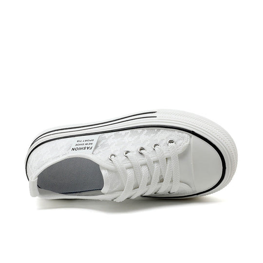 Damen Plateau-Sneaker mit modischem Textil-Obermaterial und rutschfester Sohle