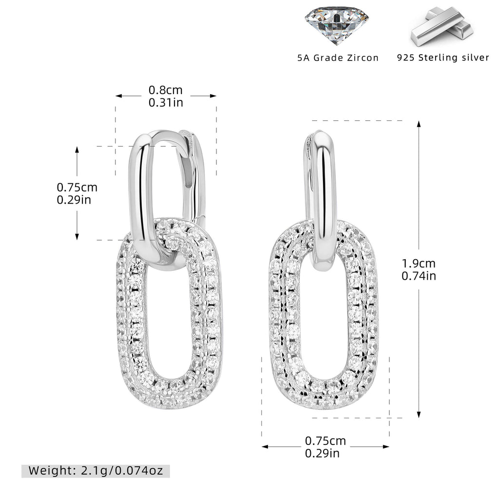 Damen Ohrringe mit funkelndem Zirconbesatz aus hochwertigem 925 Sterling Silber Shop Nory