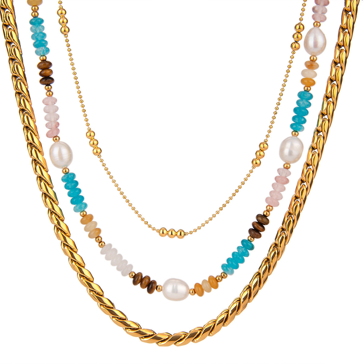 Damen Halskette mit eleganten Perlen- und Kugeldetails Shop Nory