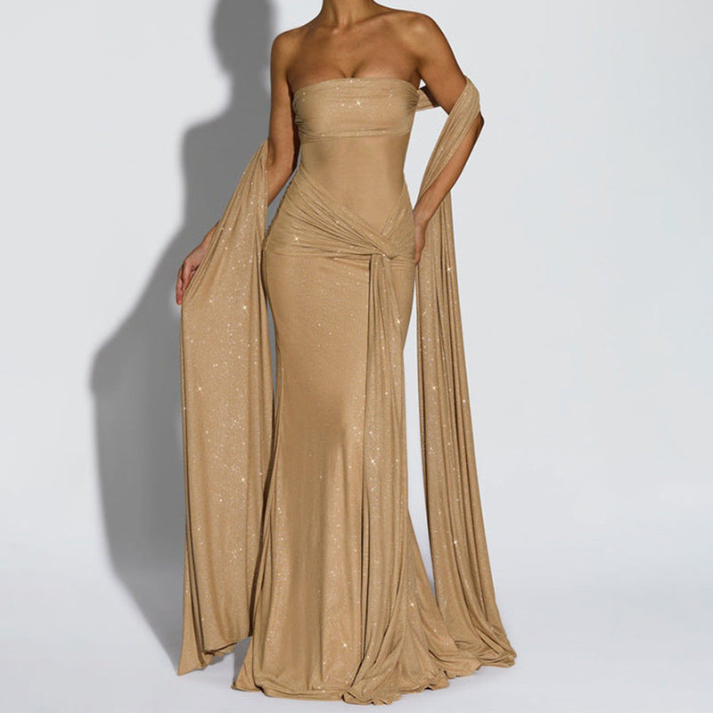 Damen Glamouröses Abendkleid mit Drapierungen
