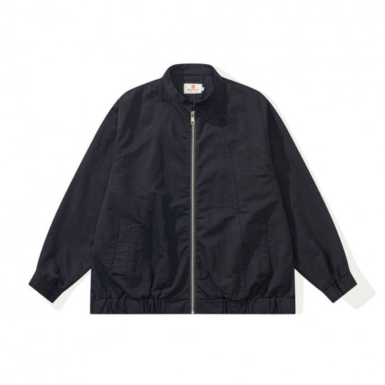 Unisex Boxige leichte Bomberjacke aus Baumwollmix mit Stehkragen, Reißverschluss und Kordelzugsaum Shop Nory