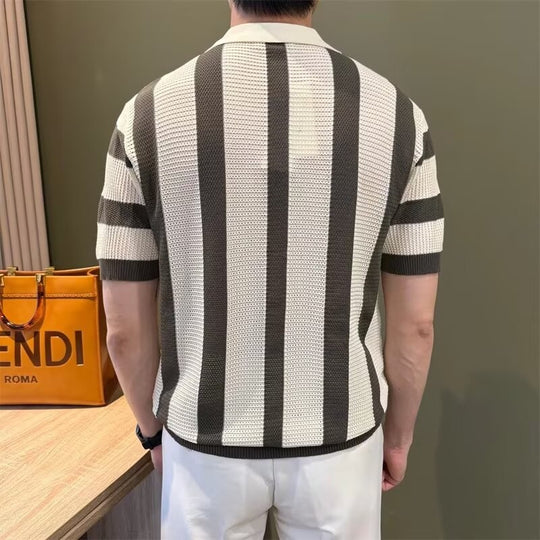 Herren Modisches Kurzärmliges Strickpoloshirt Shop Nory