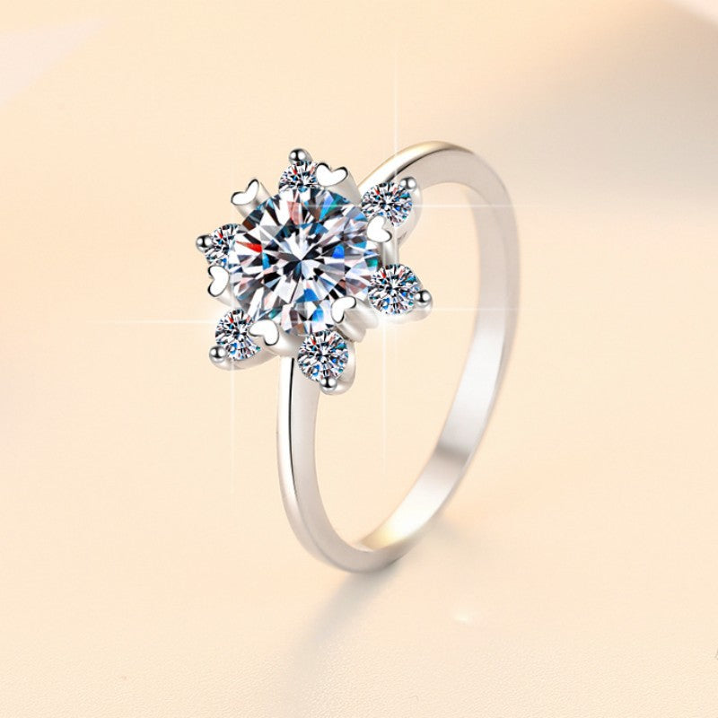 Damen Solitär Ring mit funkelndem Kristall und kunstvollem Detail Shop Nory