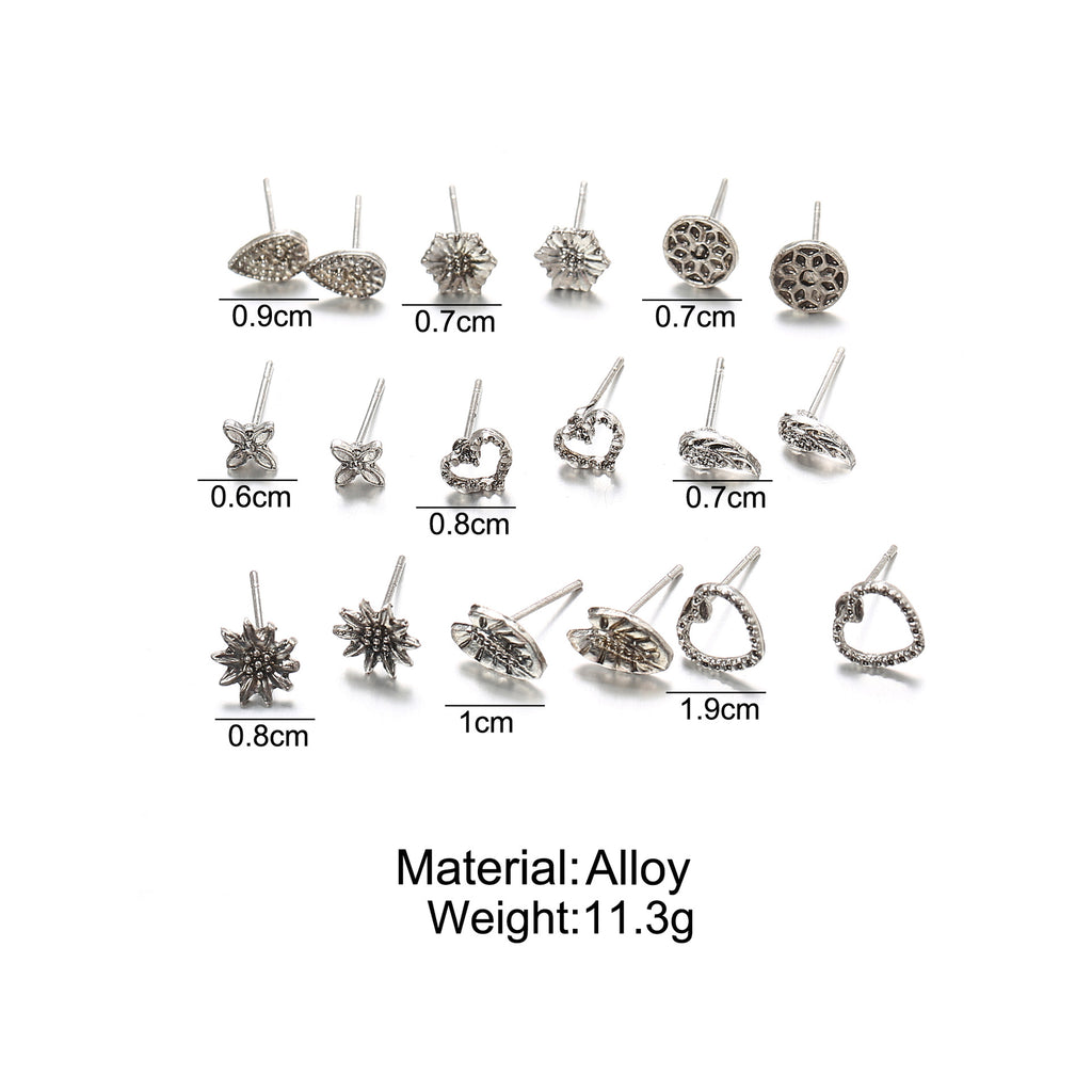 Damen Ohrringe-Set mit vielseitigen floralen und herzförmigen Designs Shop Nory