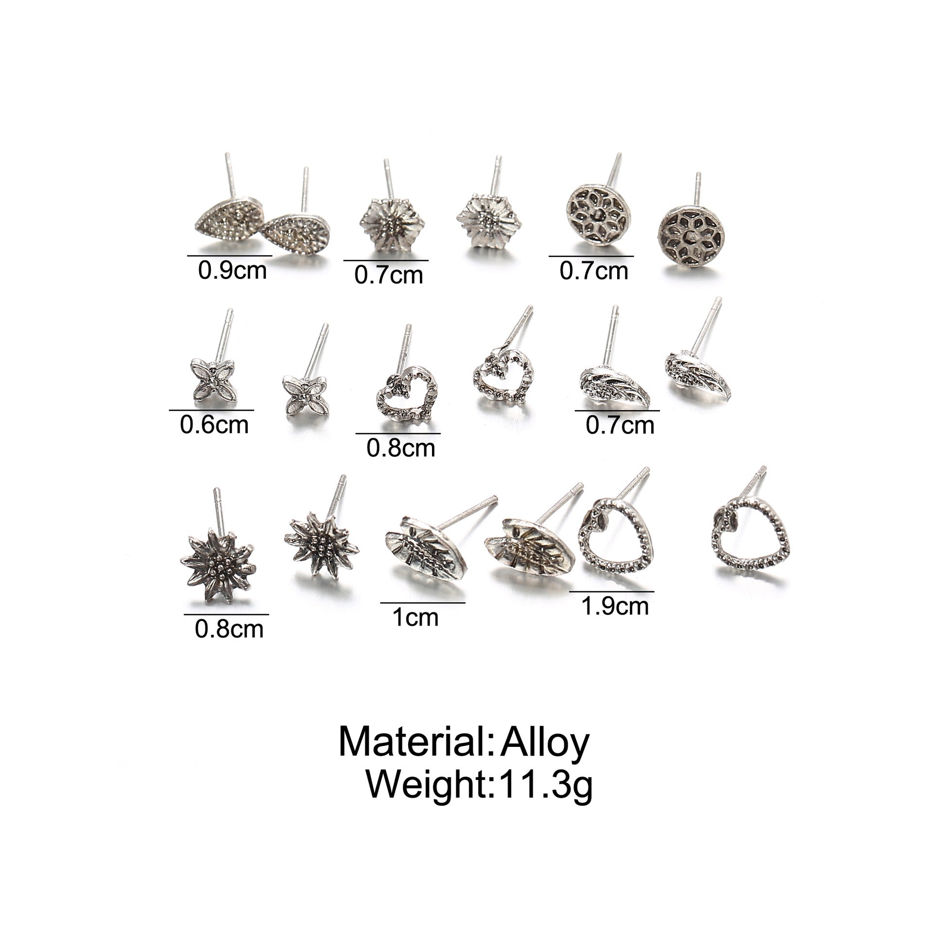 Damen Ohrringe-Set mit vielseitigen floralen und herzförmigen Designs Shop Nory