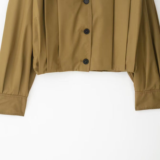 Damen Cropped Blusenjacke mit Hemdkragen und Schulterriegeln Shop Nory