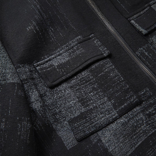 Herren Overshirt-Jacke im Hemdjackenstil mit grafischem Patchmuster und Reißverschluss Shop Nory