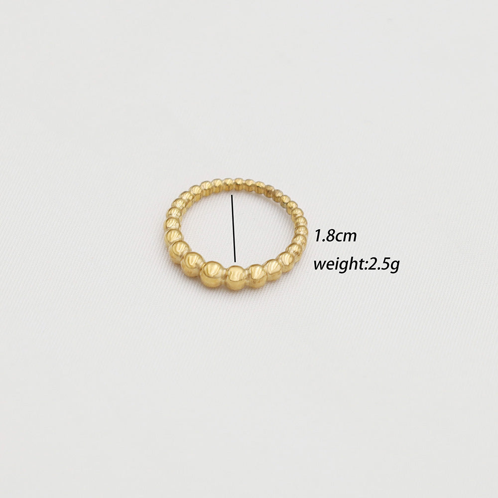 Damen zierlicher Ring mit strukturierten Kugel-Elementen Shop Nory