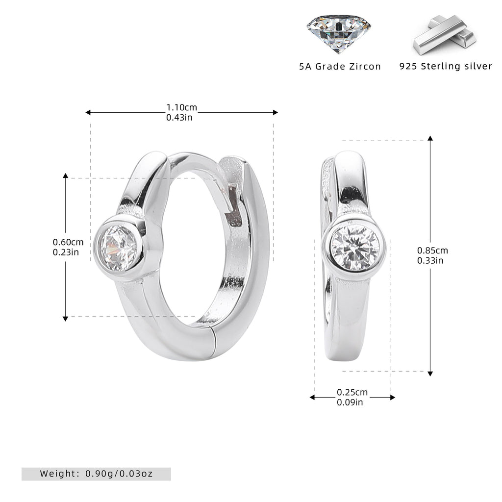 Damen Creolen mit funkelndem Zirkon aus hochwertigem 925 Sterling Silber Shop Nory