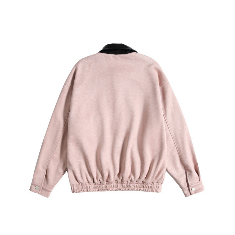 Damen Kurz geschnittene Boxy-Blousonjacke mit kontrastierendem Kunstlederkragen Shop Nory