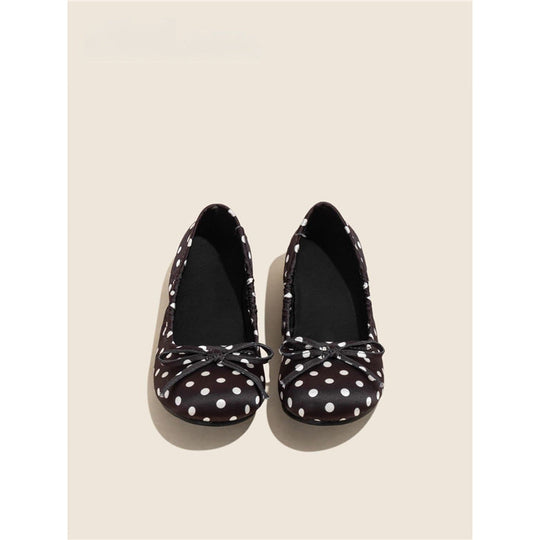 Damen Ballerinas mit punktiertem Design und zierlicher Schleifenapplikation