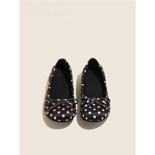 Damen Ballerinas mit punktiertem Design und zierlicher Schleifenapplikation