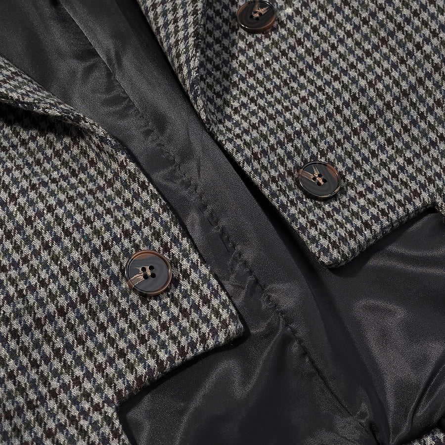 Damen Hahnentritt-Blazer mit Schwalbenschwanz-Detail und taillierter Silhouette Shop Nory