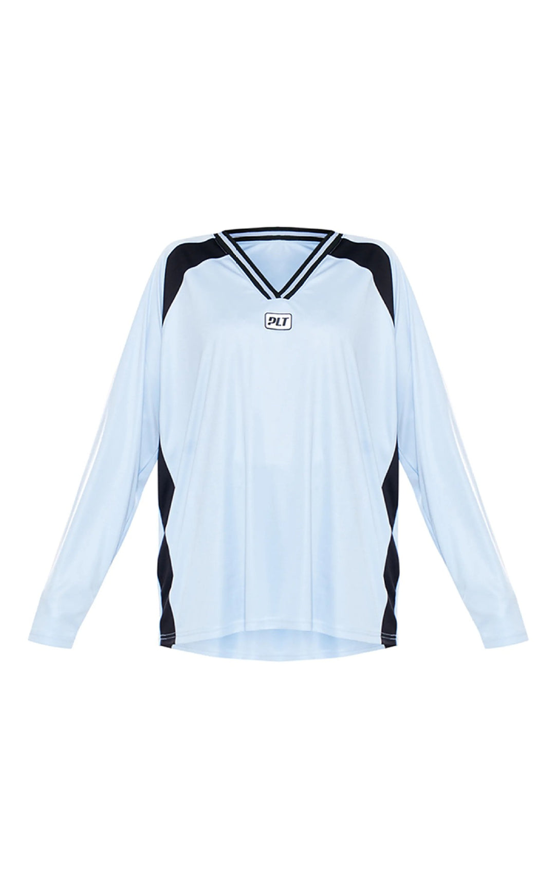 Herren Langarm-Sporttrikot im Oversize-Schnitt mit V‑Ausschnitt und Kontrastpaneelen Shop Nory