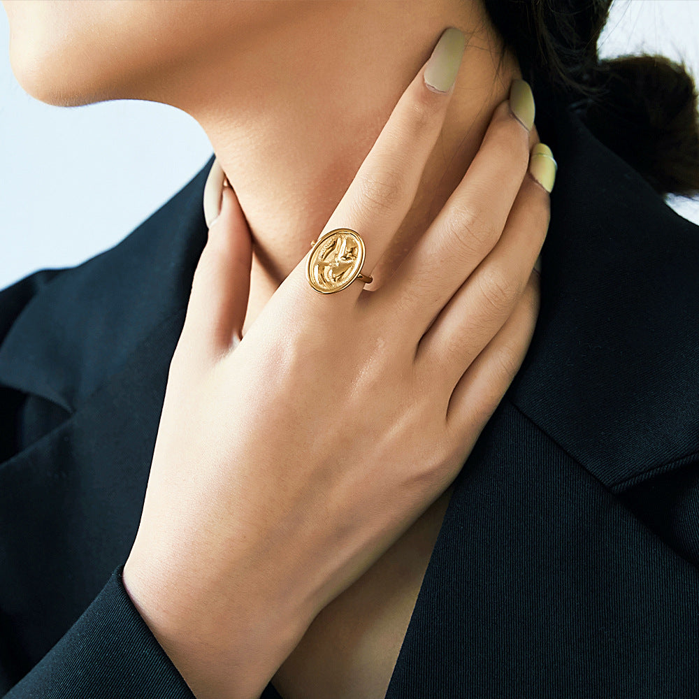 Damen Edelstahlring mit einzigartigem, handgefertigtem Design Shop Nory