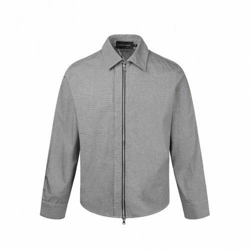 Herren Boxy-Hemdjacke mit Zwei-Wege-Metallreißverschluss und feiner Strukturqualität Shop Nory