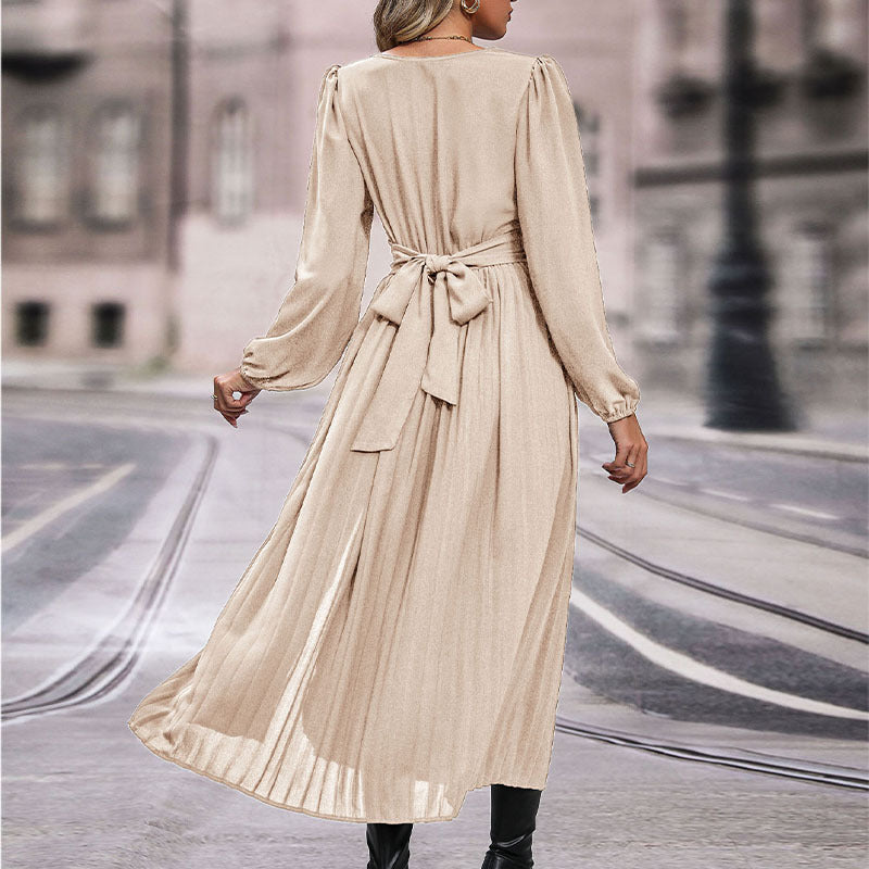 Damen Fließendes Maxikleid mit asymmetrischem Saum und V-Ausschnitt Shop Nory
