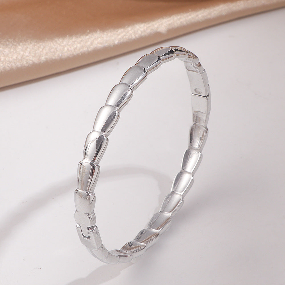 Damen Polierte Silber Gliederarmband Shop Nory