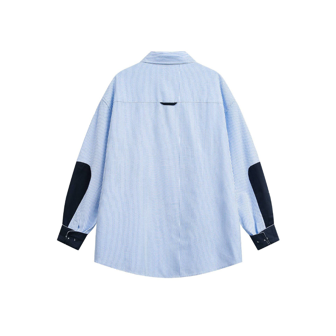Unisex Weites Streifen-Hemd im Hemdjackenstil mit Kontrastdetails Shop Nory