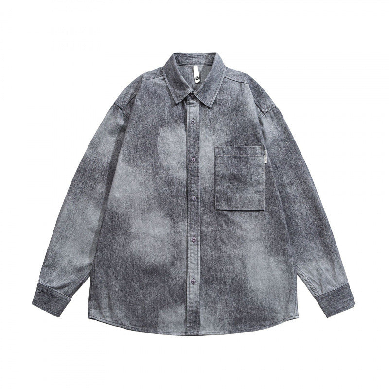 Unisex Oversize-Baumwollhemd mit Washed-Effekt und aufgesetzter Brusttasche Shop Nory