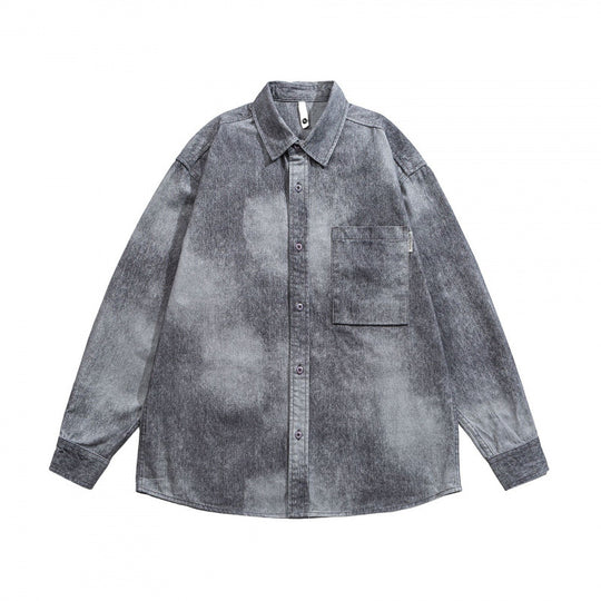 Unisex Oversize-Baumwollhemd mit Washed-Effekt und aufgesetzter Brusttasche Shop Nory