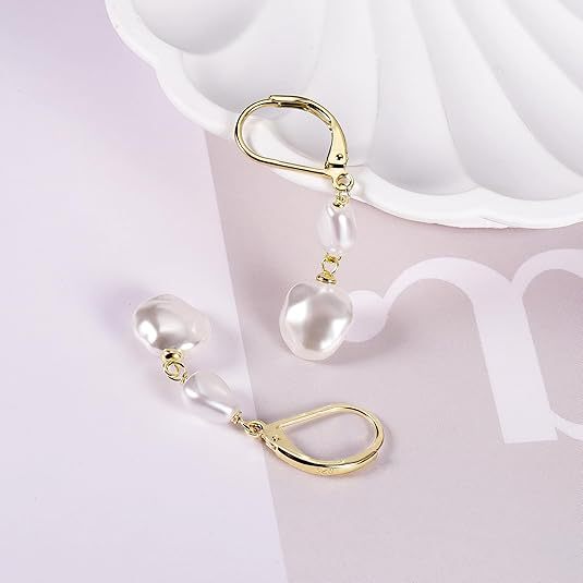 Damen Ohrhänger mit eleganten Süßwasserperlen Shop Nory