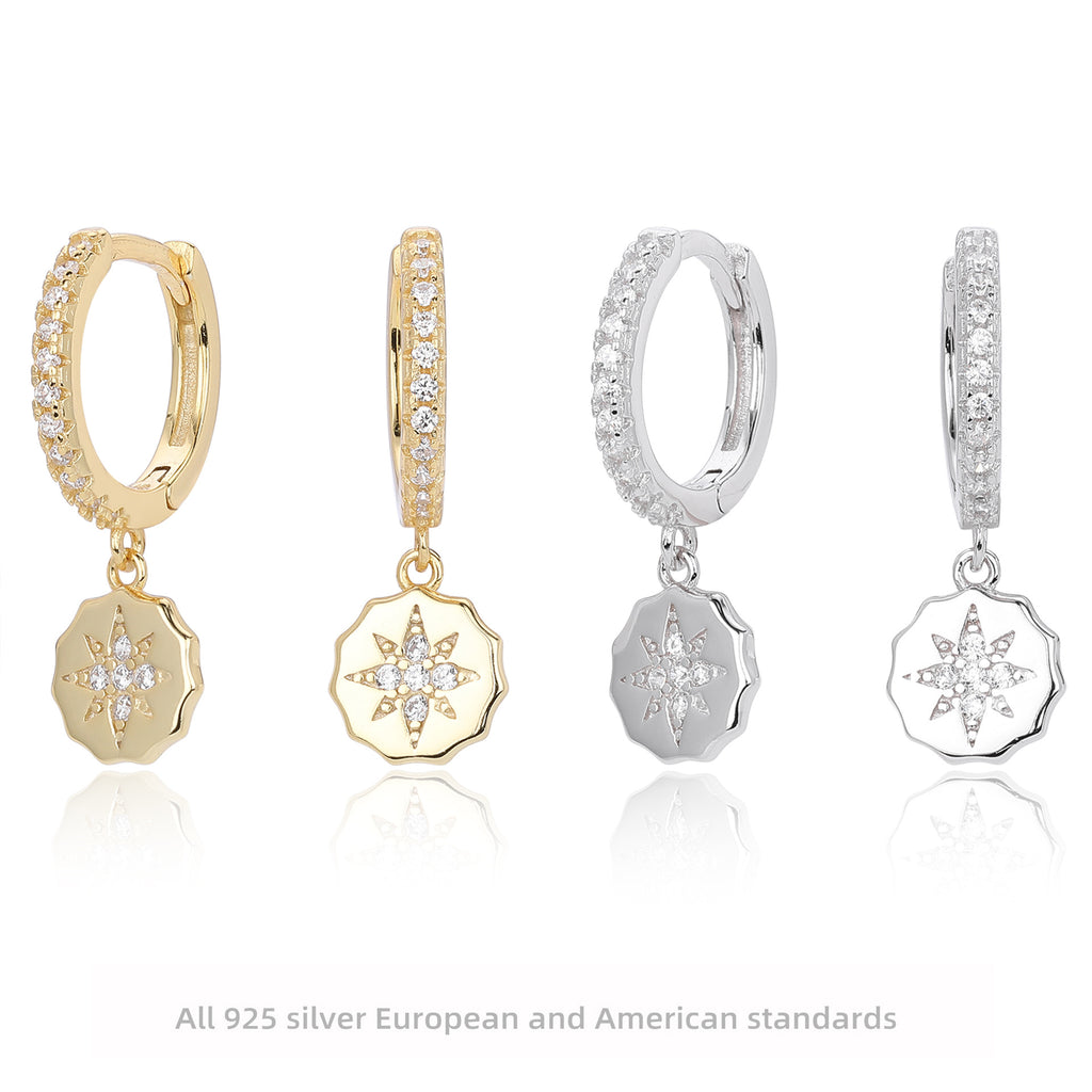 Damen Ohrhänger mit funkelndem Zirkonanhänger aus hochwertigem 925 Sterling Silber Shop Nory