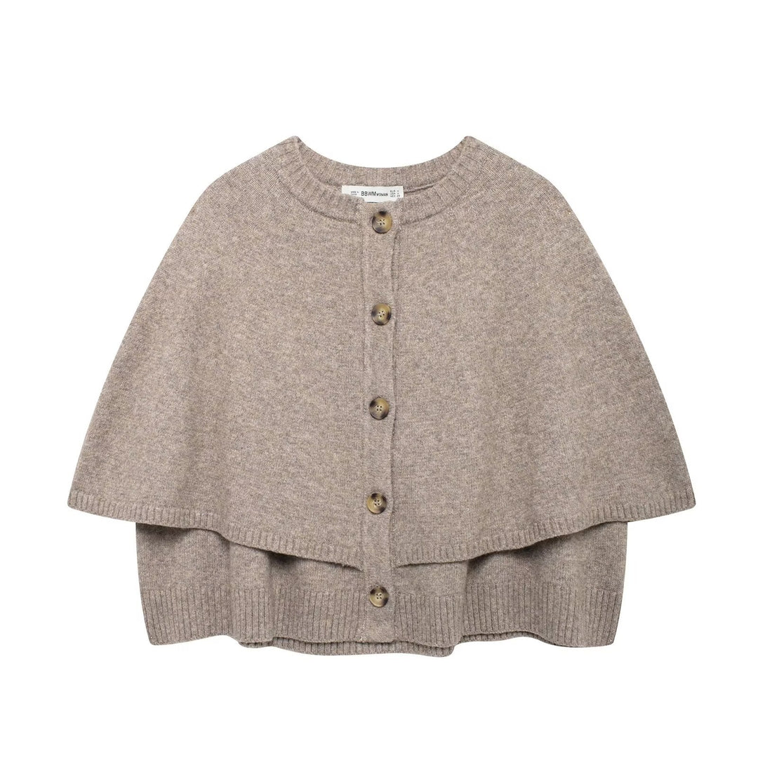 Damen Cape-Cardigan mit durchgehender Knopfleiste und doppellagigem Saum Shop Nory