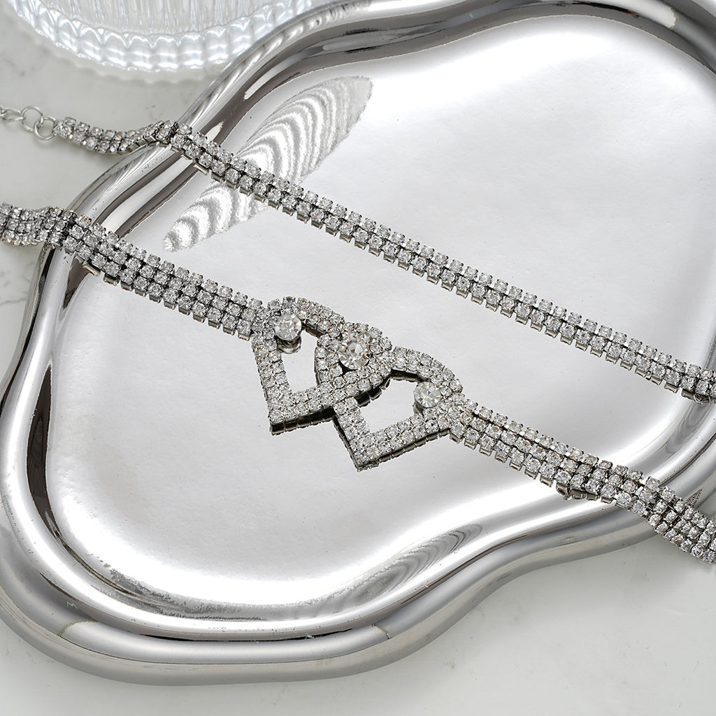 Damen Fußkettchen-Set mit funkelnden Herzen und eleganten Kristallen Shop Nory
