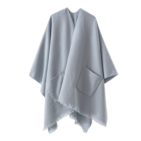 Damen Oversize-Capeponcho aus Wollmix mit Kapuze und Eingrifftaschen Shop Nory