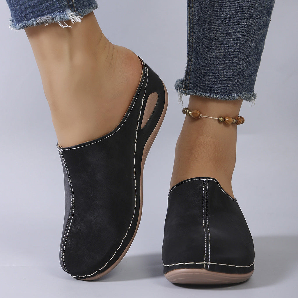 Damen Bequeme Clogs aus hochwertigem Leder mit ergonomischem Fußbett