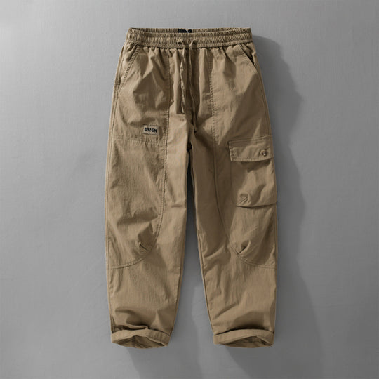 Herren Relaxte Cargo-Hose mit elastischem Bund, Kordelzug und vielseitigen Beintaschen Shop Nory