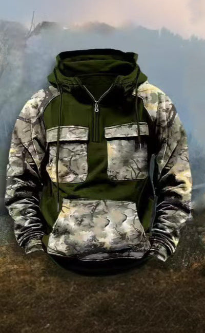Herren Camouflage Funktionskapuzenpullover